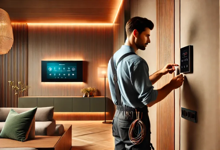 Ilustracija opisuje primer inženjera koji postavlja deo Elektro opreme i instalacije.